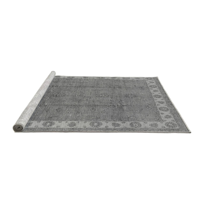 Sideview of Machine Washable Oriental Gray Traditional Rug, wshurb981gry