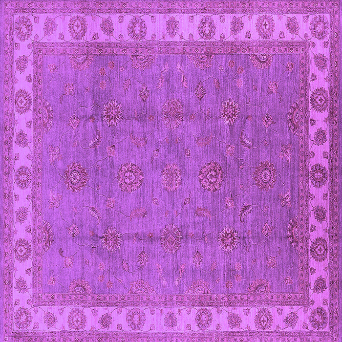 Square Machine Washable Oriental Purple Traditional Area Rugs, wshurb981pur