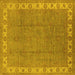 Square Oriental Yellow Traditional Rug, urb981yw