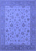 Machine Washable Oriental Blue Traditional Rug, wshurb982blu