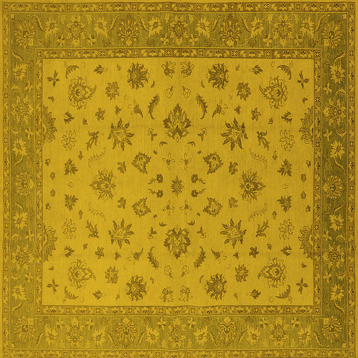 Square Oriental Yellow Traditional Rug, urb982yw