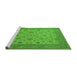 Sideview of Machine Washable Oriental Green Traditional Area Rugs, wshurb982grn
