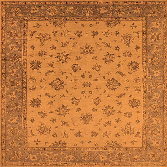 Square Oriental Orange Traditional Rug, urb982org