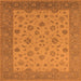 Square Oriental Orange Traditional Rug, urb982org