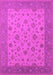 Machine Washable Oriental Pink Traditional Rug, wshurb982pnk