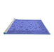 Sideview of Machine Washable Oriental Blue Traditional Rug, wshurb982blu