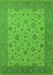 Machine Washable Oriental Green Traditional Area Rugs, wshurb982grn