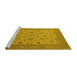 Sideview of Machine Washable Oriental Yellow Traditional Rug, wshurb982yw