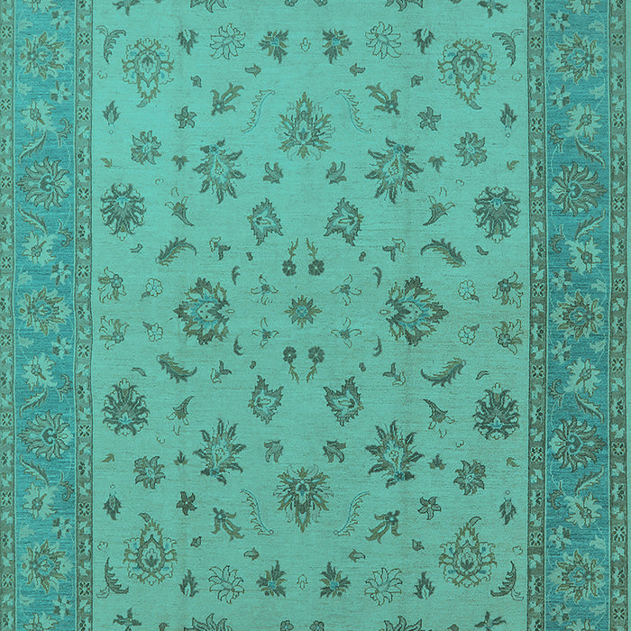 Machine Washable Oriental Turquoise Traditional Area Rugs, wshurb982turq