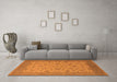 Machine Washable Oriental Orange Traditional Area Rugs in a Living Room, wshurb982org