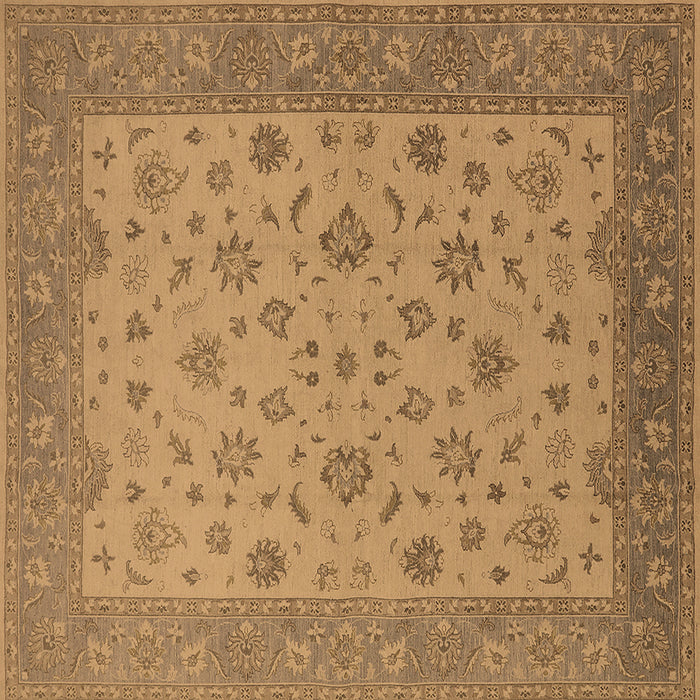 Square Machine Washable Oriental Brown Traditional Rug, wshurb982brn