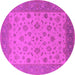 Round Oriental Pink Traditional Rug, urb982pnk