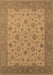 Machine Washable Oriental Brown Traditional Rug, wshurb982brn