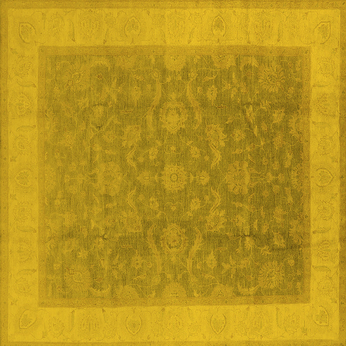 Square Oriental Yellow Traditional Rug, urb983yw