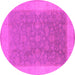 Round Oriental Pink Traditional Rug, urb983pnk