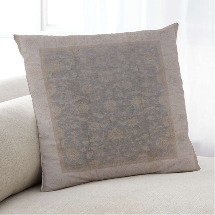 Lifestyle Image of Mid-Century Modern Urban Square Rose Dust Purple Throw Pillow, 18 inch by 18 inch, pwurb983