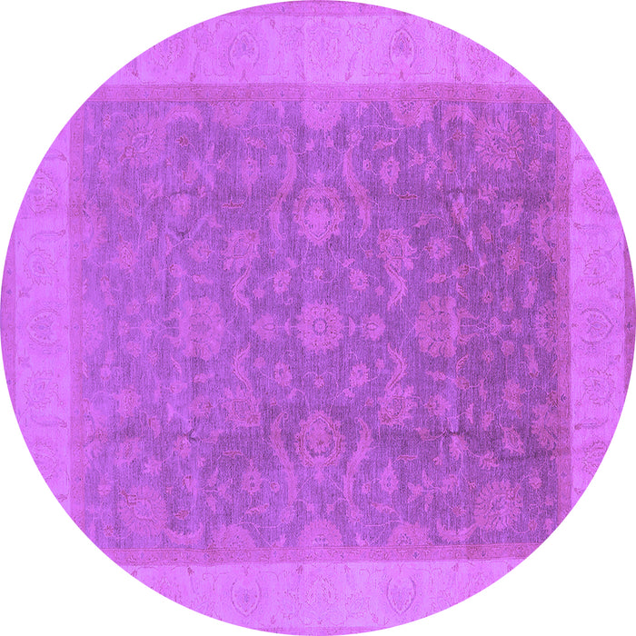 Round Machine Washable Oriental Purple Traditional Area Rugs, wshurb983pur
