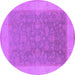 Round Machine Washable Oriental Purple Traditional Area Rugs, wshurb983pur