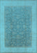 Oriental Light Blue Traditional Rug, urb983lblu