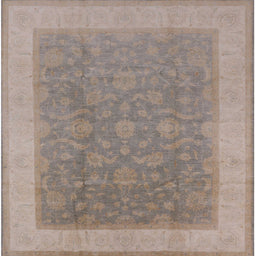 Square Mid-Century Modern Rose Purple Oriental Rug, urb983