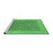 Sideview of Machine Washable Oriental Emerald Green Traditional Area Rugs, wshurb983emgrn