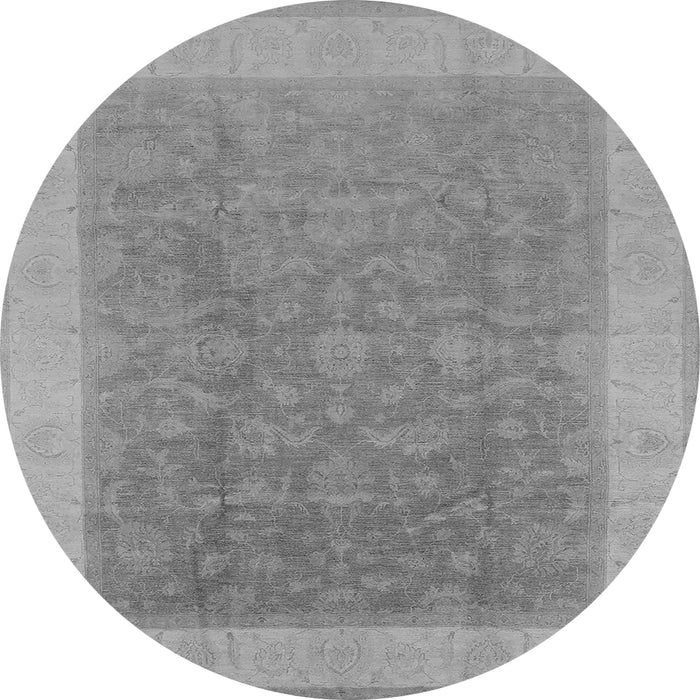 Round Oriental Gray Traditional Rug, urb983gry