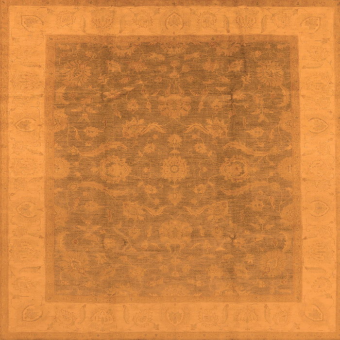 Square Oriental Orange Traditional Rug, urb983org