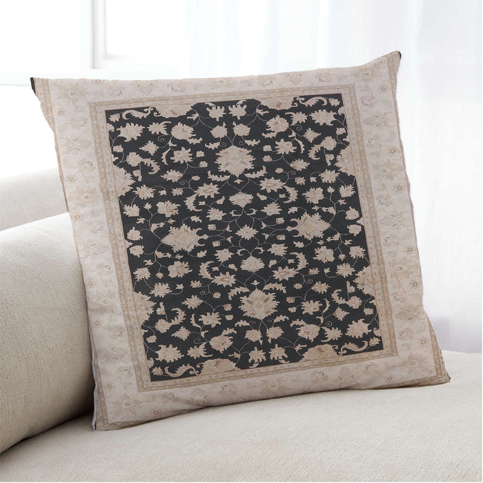 Lifestyle Image of Mid-Century Modern Urban Square Deep Peach Orange Throw Pillow, 18 inch by 18 inch, pwurb984