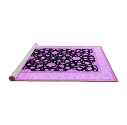 Sideview of Machine Washable Oriental Purple Traditional Area Rugs, wshurb984pur