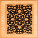 Square Oriental Orange Traditional Rug, urb984org