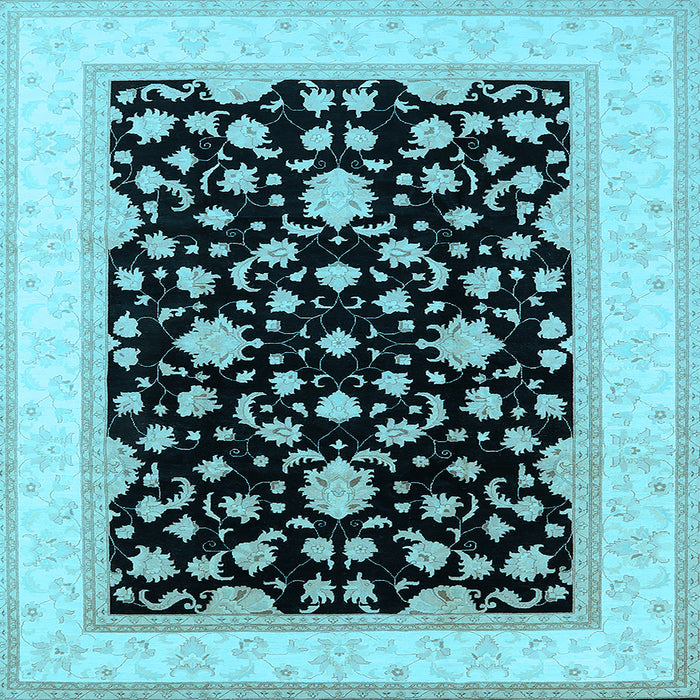 Square Oriental Light Blue Traditional Rug, urb984lblu
