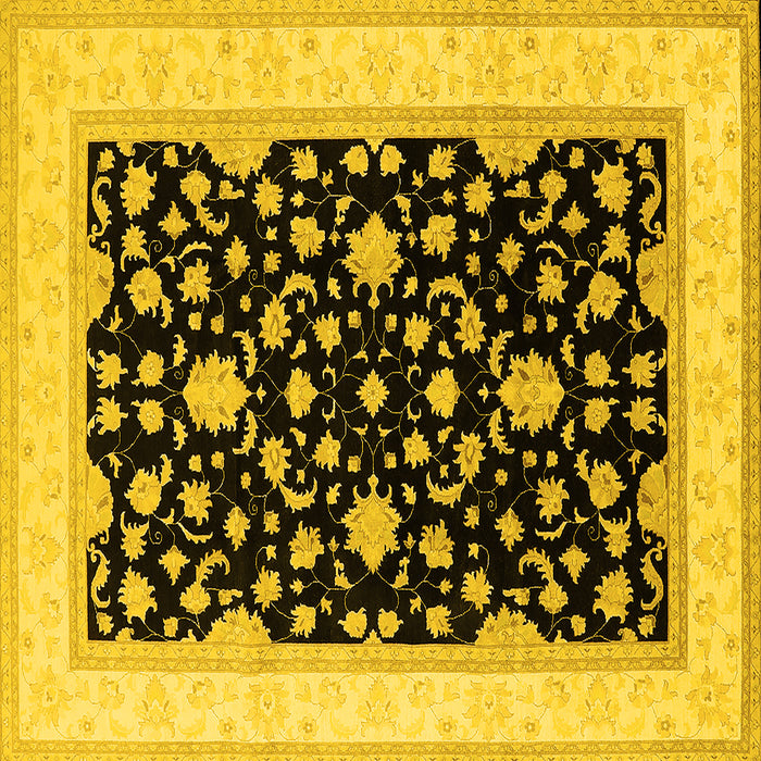 Square Oriental Yellow Traditional Rug, urb984yw