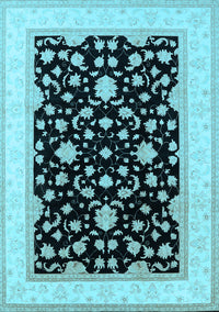 Oriental Light Blue Traditional Rug, urb984lblu