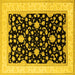 Square Machine Washable Oriental Yellow Traditional Rug, wshurb984yw