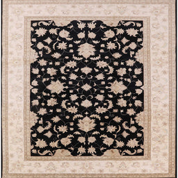 Square Mid-Century Modern Deep Peach Orange Oriental Rug, urb984