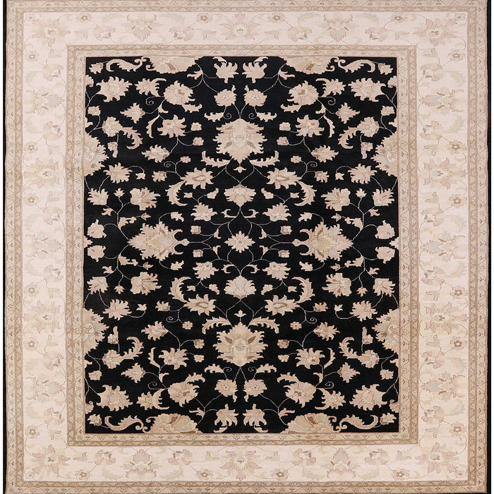 Square Mid-Century Modern Deep Peach Orange Oriental Rug, urb984