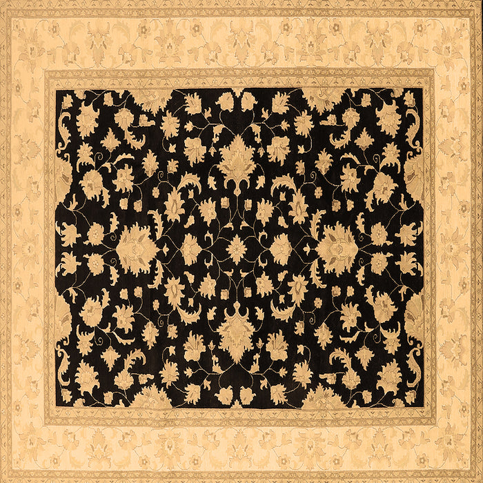 Square Machine Washable Oriental Brown Traditional Rug, wshurb984brn