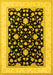 Machine Washable Oriental Yellow Traditional Rug, wshurb984yw