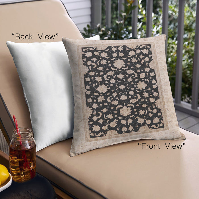 Front View of Mid-Century Modern Urban Square Deep Peach Orange Throw Pillow, 18 inch by 18 inch, pwurb984