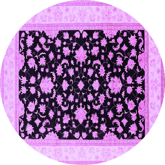 Round Oriental Purple Traditional Rug, urb984pur