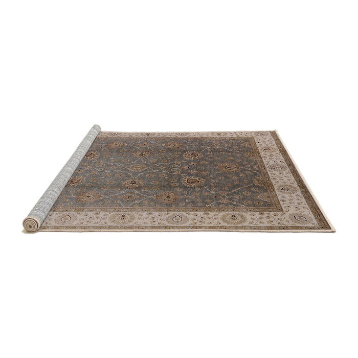 Sideview of Machine Washable Industrial Modern Camel Brown Rug, wshurb985