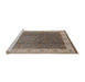 Sideview of Machine Washable Industrial Modern Camel Brown Rug, wshurb985
