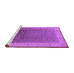 Sideview of Machine Washable Oriental Purple Traditional Area Rugs, wshurb985pur