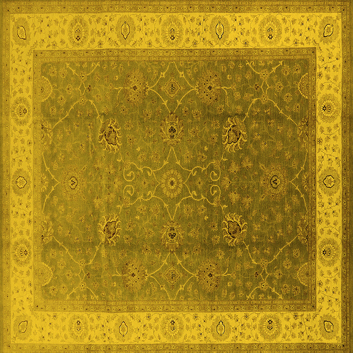 Square Oriental Yellow Traditional Rug, urb985yw