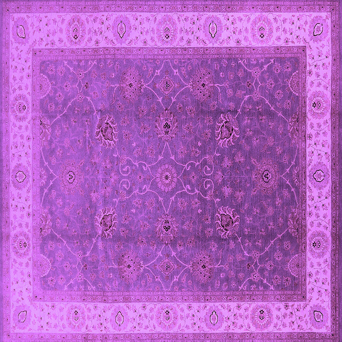 Square Machine Washable Oriental Purple Traditional Area Rugs, wshurb985pur