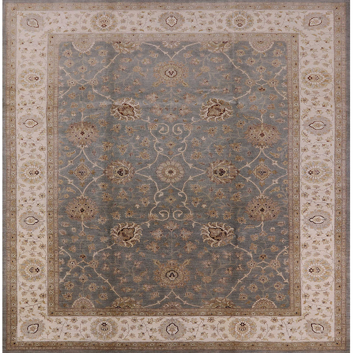 Square Mid-Century Modern Camel Brown Oriental Rug, urb985