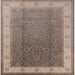 Square Mid-Century Modern Camel Brown Oriental Rug, urb985