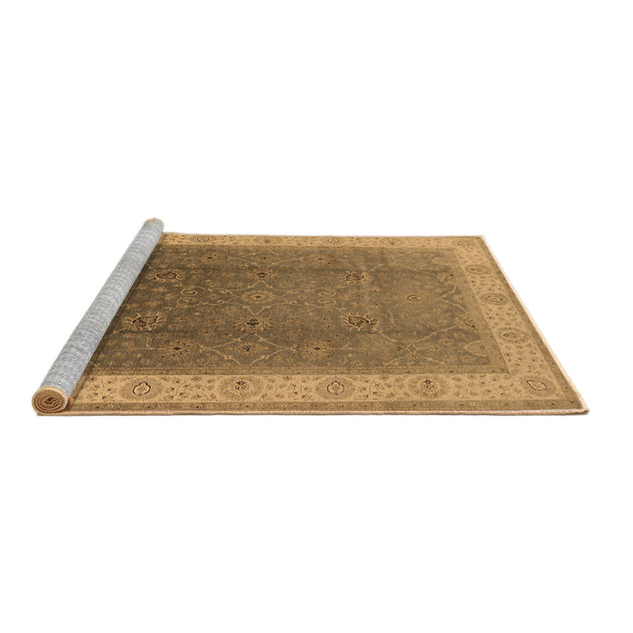Sideview of Machine Washable Oriental Brown Traditional Rug, wshurb985brn