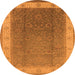 Round Oriental Orange Traditional Rug, urb985org