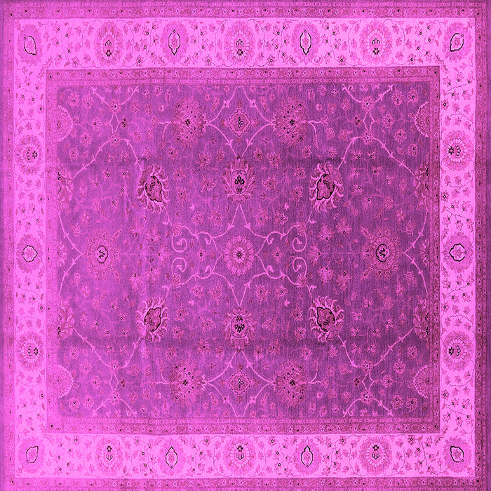 Square Machine Washable Oriental Pink Traditional Rug, wshurb985pnk